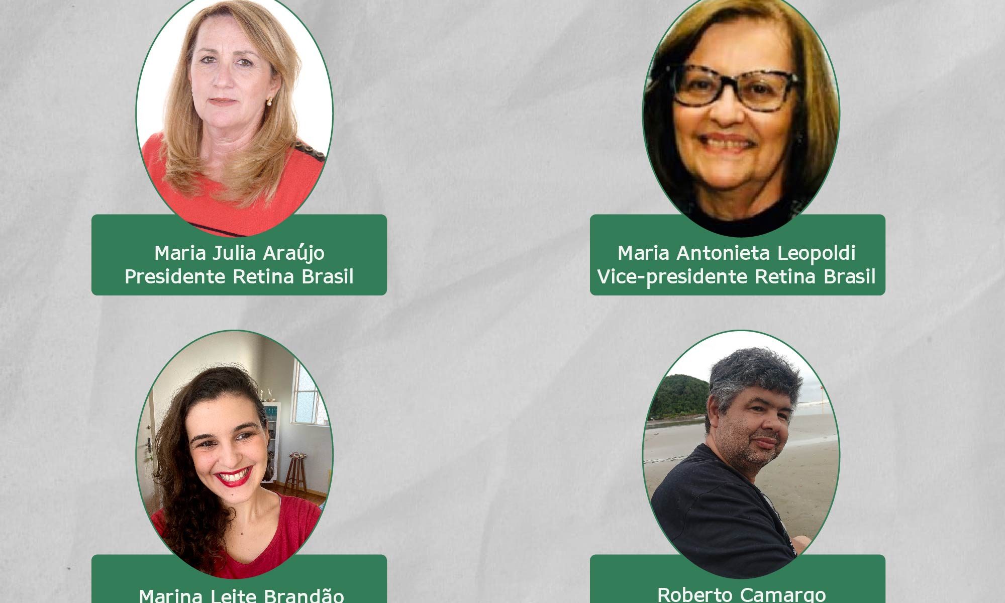 imagem de fundo cinza com o título da live e demais informações, há uma pequena foto de cada um dos partiicpantes.