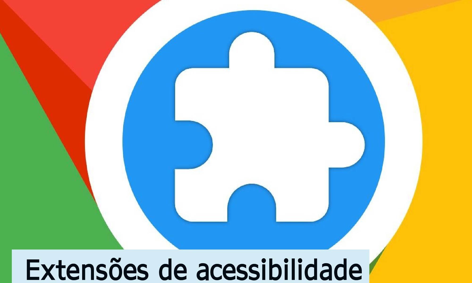 imagem da logo do Google Chrome com o ícone das extensões no centro. Está escrito: "Extensões de acessibilidade do Google Chrome" #tecnologiaassistiva e ha a logo da Retina Brasil