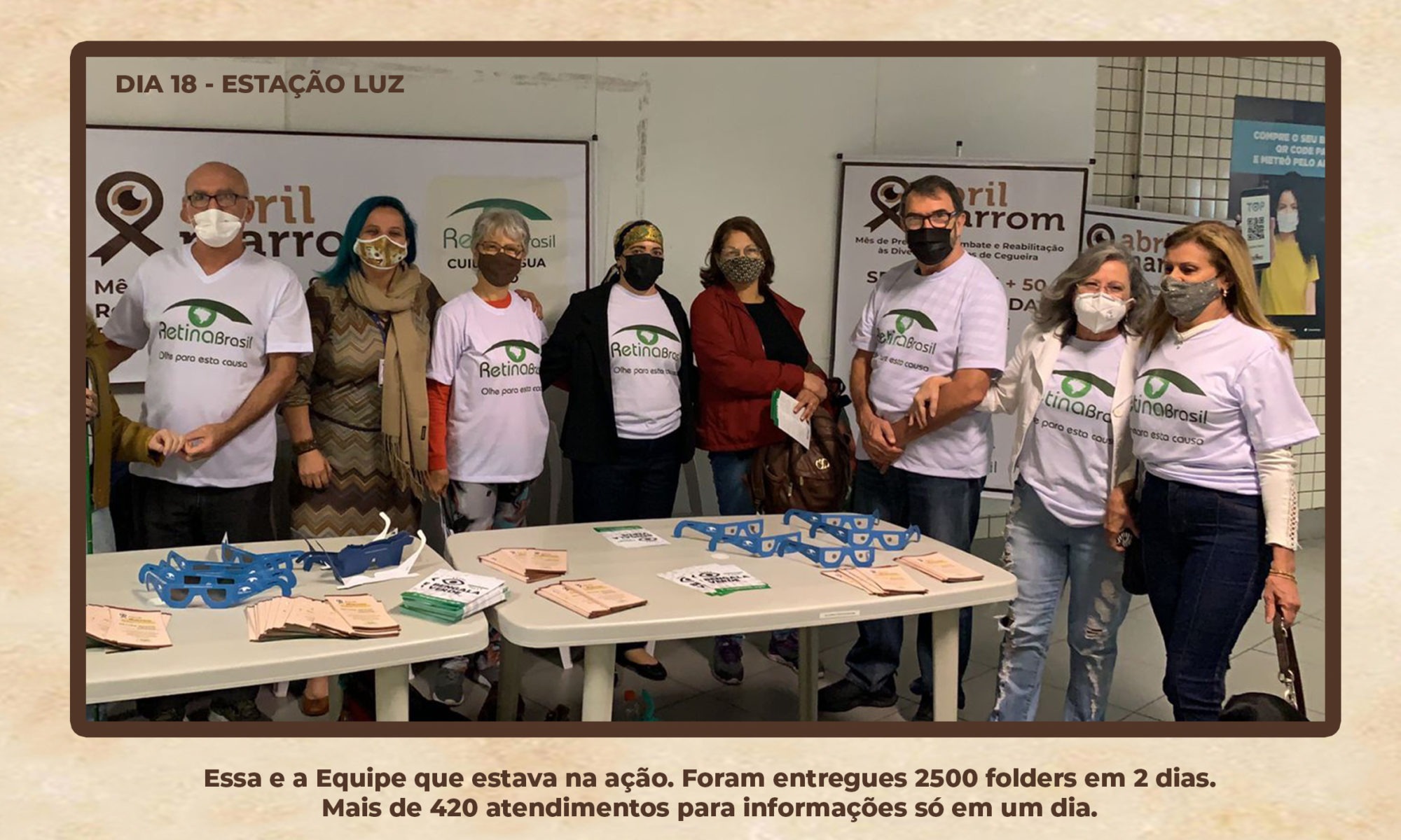 Foto da Equipe Voluntária da Campanha no metrô de SP